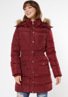 long puffer coat with fur