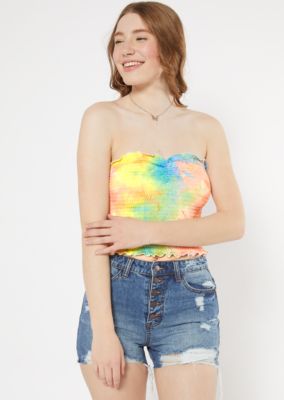 pastel yellow tube top