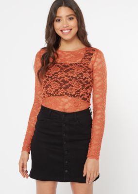 orange lace bodysuit