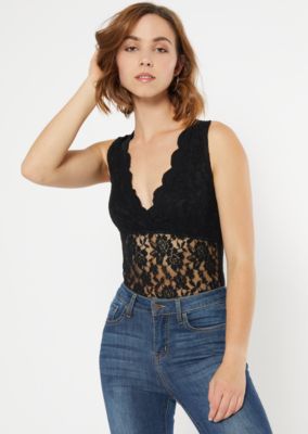 lace bodysuit black with jeans