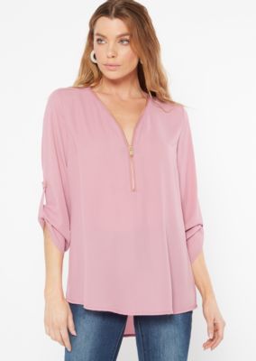 blouse with zip front