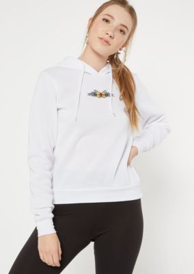white butterfly sweatshirt
