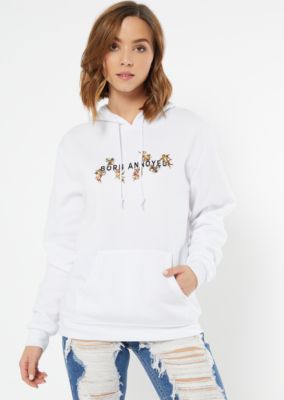 white graphic hoodie