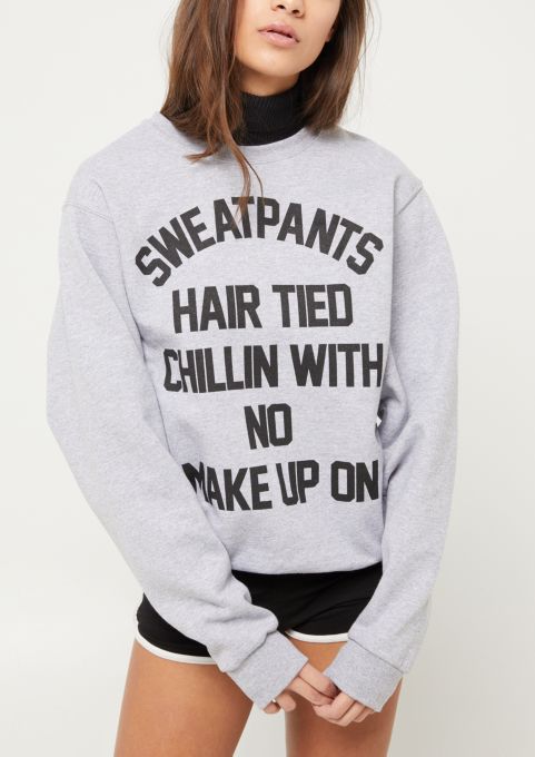 Gray Chillin With No Makeup Sweatshirt Sweatshirts Rue21