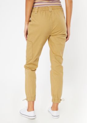 khaki jean joggers