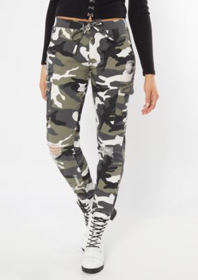 distressed cargo joggers