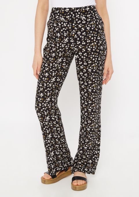 M S Women/'s Rue 21 Black /& Gray Floral Slip On Stretch Pants Sizes XS