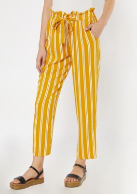 striped paperbag waist pants