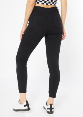 high waisted black skinny pants