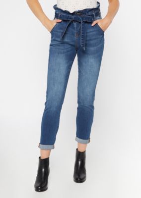 paperbag waist skinny jeans