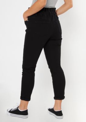 black paperbag jeans