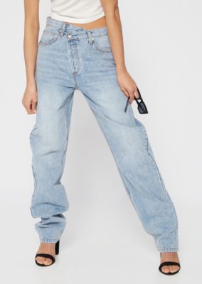 light wash straight leg jeans