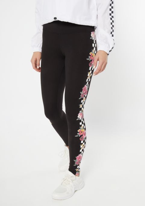 M S Women/'s Rue 21 Black /& Gray Floral Slip On Stretch Pants Sizes XS