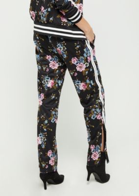 black floral joggers