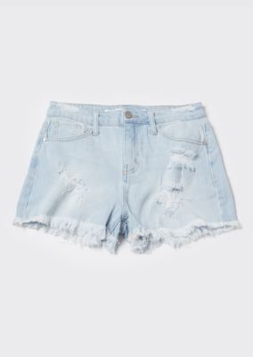 light wash denim shorts