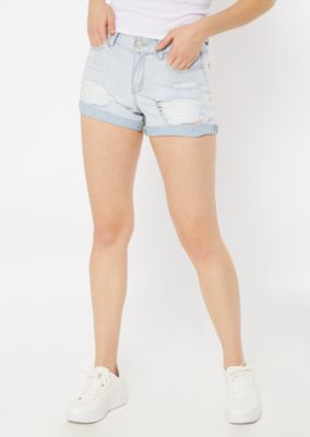 ripped mom jean shorts