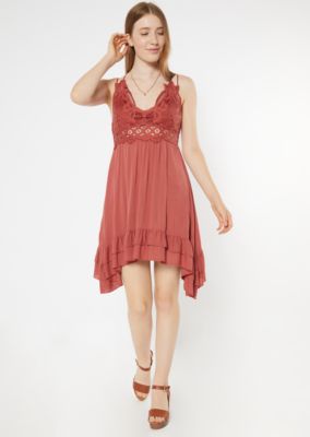 ruffle burgundy dress