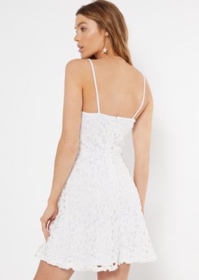 all of my heart white lace skater dress