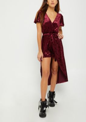 burgundy maxi romper