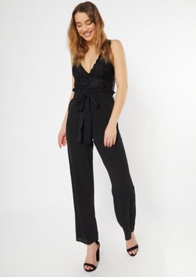 black jumpsuit lace top