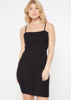 black dress with buttons down front