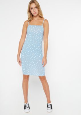 baby blue square neck dress