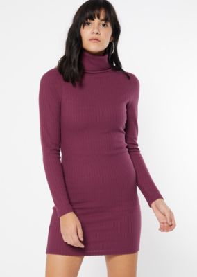 black turtleneck bodycon dress