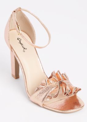 rose gold peep toe shoes