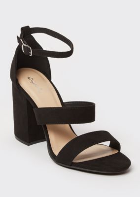black block heels strappy