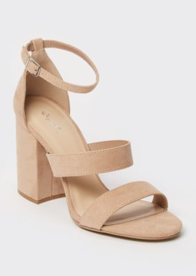 strappy taupe heels