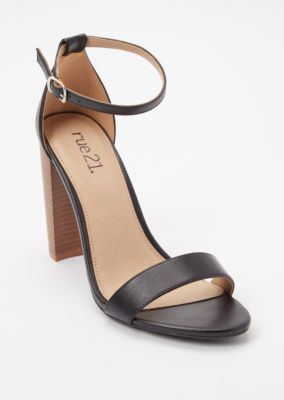 black single strap heel