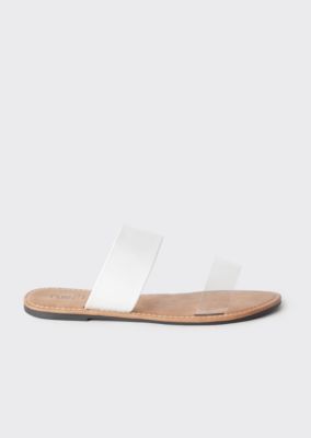 clear double strap sandals