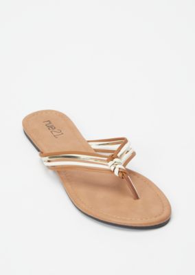 brown braided flip flops