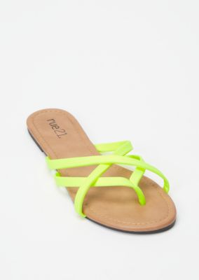 neon green flip flops