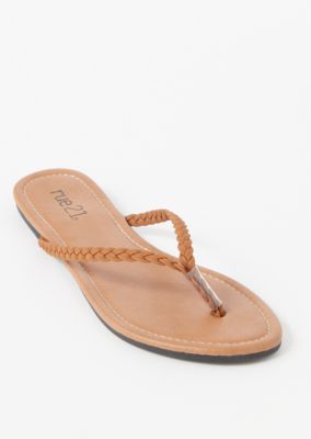 cognac flip flops