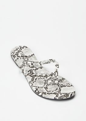 snakeskin flip flops