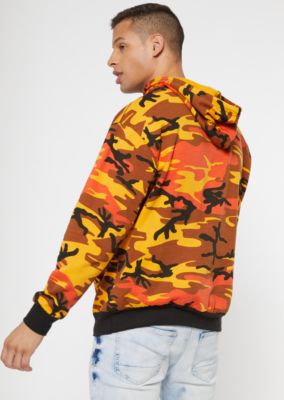 orange camouflage hoodie