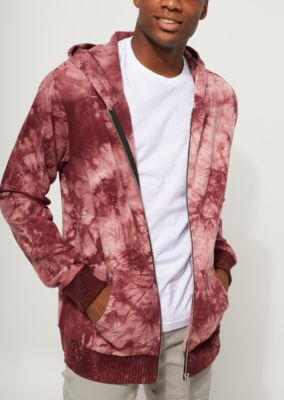 maroon tie dye hoodie