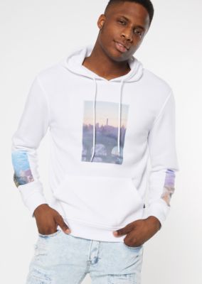 white graphic hoodie