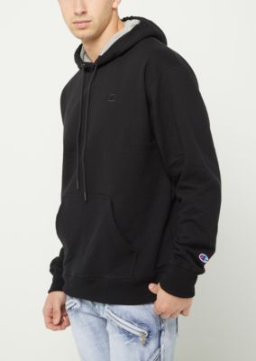 black champion logo hoodie