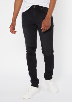 black stacked skinny jeans