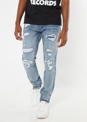 medium wash ripped skinny jeans