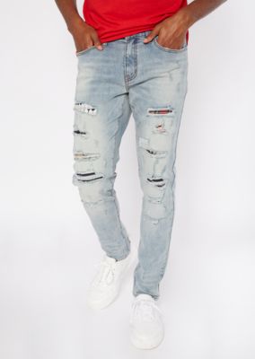 ripped light wash skinny jeans