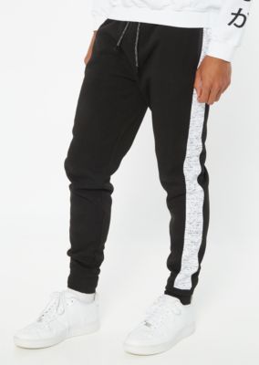 black and white striped joggers