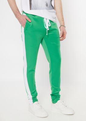 green side stripe pants