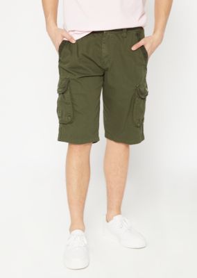 khaki green cargo shorts