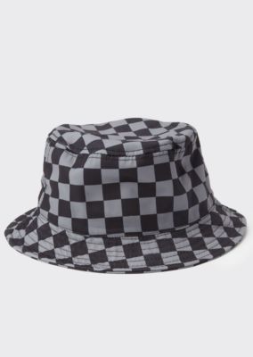 black and white checkered bucket hat