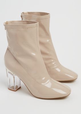 nude high heel booties