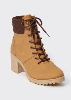 tan faux leather boots