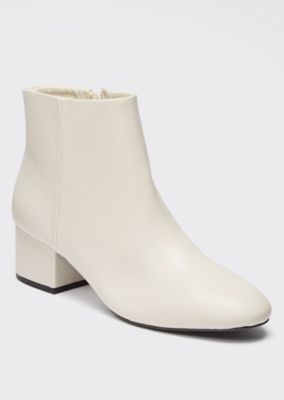 white faux leather boots